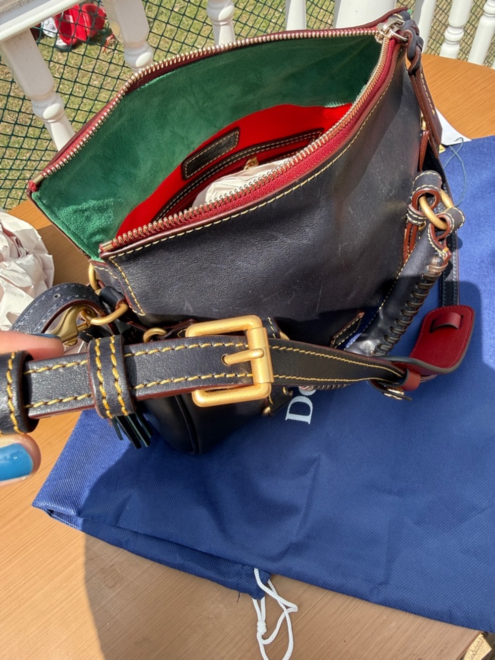 Dooney and Bourke Florentine Mini Satchel Navy EUC - Picture 9 of 14
